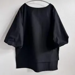 黒　coca ／ コカ　バルーンスリーブ ブラウス　フリーサイズ