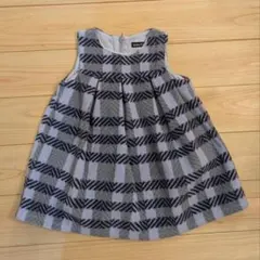 BeBe チェック柄フリースワンピース 90