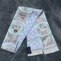 Louis Vuitton シルクスカーフ バンドー 水色 モノグラム 2021