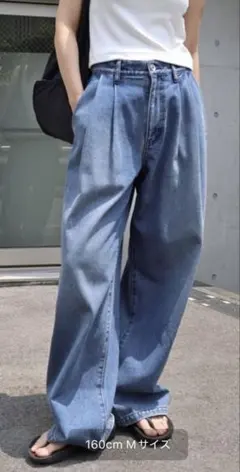 ANME ルーズデニムタックワイドパンツ