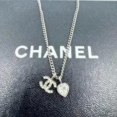 CHANEL シャネル ラインストーン ココマーク ネックレス シルバー 07V