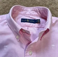RALPH LAUREN 半袖ボタンダウンシャツ パームツリー柄 ピンクのサムネイル