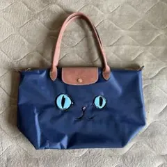 ロンシャン 猫　ブルー目 ハンドルロングLサイズ トートバッグのサムネイル
