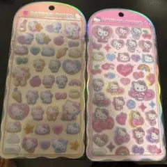 明日発送。国内正規品コットンパフィシールハローキティ２枚セット