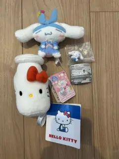 ハローキティ　マスコットコレクション　牛乳瓶　シナモロールマスコット付き