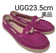 UGG ピンク モカシン 23.5センチ　美品　スエード