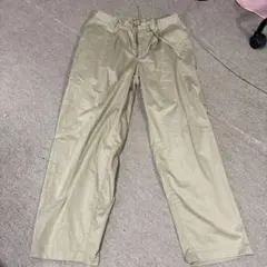 ベージュ ワークパンツ ジッパー付き