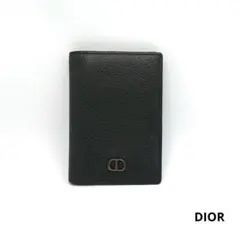 極美品✨ DIOR 折り財布 カードケース CDロゴ カーキ系 シボレザー