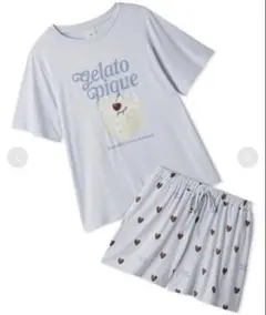 ジェラートピケ シーアニマル柄ワンポイントTシャツ&ショートパンツ