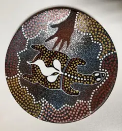 オーストラリア　アボリジニ　皿　ブーメランのおまけ付