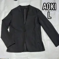 No.92【新品】AOKI パジャマスーツ上　洗える　ストレッチ L 黒