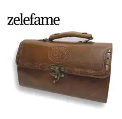 【美品】zelefame ハンドバッグ  ヴィンテージ クラッシック  茶