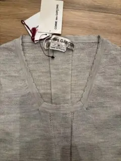COMME des GARÇONS グレー WOOL ノースリーブ　ニット