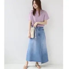 relume リメイク風デニムスカート ロングスカート 古着 アシンメトリーのサムネイル