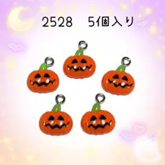 チャーム　2528 ミニミニかぼちゃ 5個入り ハロウィン 樹脂パーツ