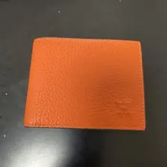 オレンジ 二つ折り財布