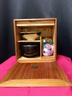 時代物 茶道 道具箱 茶碗 棗その他計六点セット 茶筅、茶杓は未使用品のサムネイル