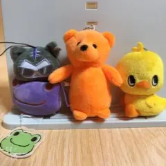 【4点セット】かえるのピクルス ＆ ぬいぐるみマスコット ストラップ まとめ売り