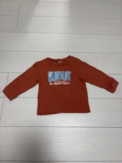 オレンジ色 長袖 ロングTシャツ サイズ90
