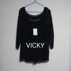 VICKY チュニック ブラック 五分袖のサムネイル