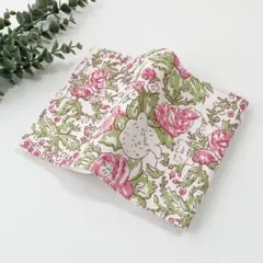 インド綿 文庫本サイズ ブックカバー 花柄 ハンドメイド