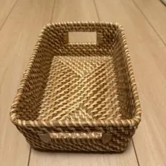 無印良品　重なるラタン長方形バスケット小