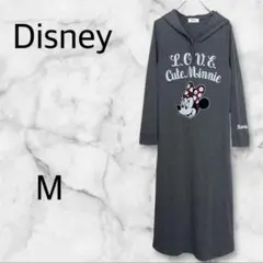 Disney ミニーマウス フード付きロングワンピース 【M】グレー