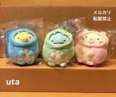 【レア】＊すみっコぐらし　ぶらさげぬいぐるみ（ぺんぎん？、とかげ、ねこ）計3点