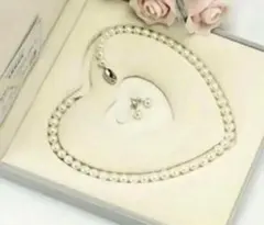 職人手作り 真珠ネックレス 7.5-8mm 選べるピアスorイヤリング