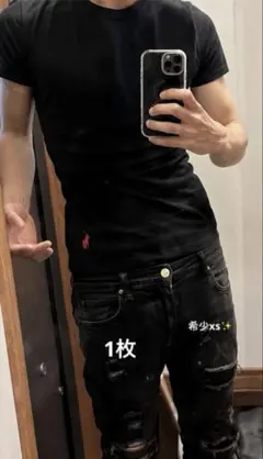 POLO RALPH LAUREN スリムフィットTシャツXS 黒 正規品 1枚のサムネイル