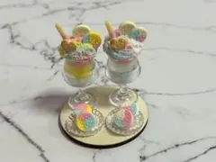 ［２種のカラフルパフェ＆クッキーサンドセット］ミニチュアスイーツ
