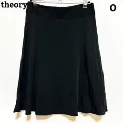 theory フレアスカート ブラック 黒 o 膝下 膝丈 ストレッチ 日本製