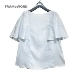 未使用級✨FRAMeWORK フレンチリネン フレアスリーブブラウス 麻 半袖のサムネイル