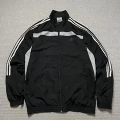 adidas ナイロンジャケット ブラック スリーストライプ 裏地メッシュ