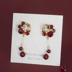 先着1名様限定》揺れるスワロパール♡ルビーbijouピアス