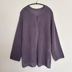 apresjourmignon 2WAYメッシュカーディガン ケーブルニット 紫