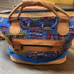 メキシコ　民芸品　2Way ハンドバッグ　ショルダーバッグ　レザー　刺繍