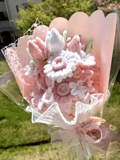 モールフラワー　おめかしピンクの花束