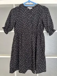 美品⭐︎女児ワンピース120　anyFAM黒ドット