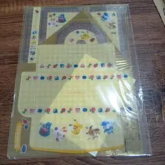 ポケモン 文房具セット イエロー・チェック柄