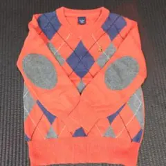 babyGap オレンジ ダイヤモンド柄 ニットセーター 90cm