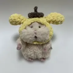 ハンドメイド　黄色いわんこ　はむにぎり用帽子