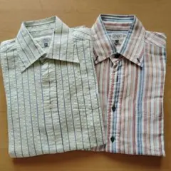 J.PRESS ストライプ 半袖シャツ Mサイズ　2枚セット