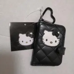 ハローキティ ミニチュアキルトシリーズ 手帳型ダブルミラー チャーム　ブラック