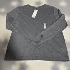 GU ソフトシアー クルーネックT 長袖 グレー XL