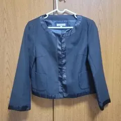 Rene Pierre ノーカラージャケット 36 ブラック