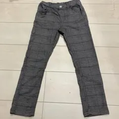 グレー系チェック柄長ズボン