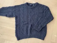 ＊美品＊ イギリス製 アラン編みニット ウール100% フィッシャーマンセーター