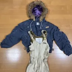 【希少】ellesse スキーウェア 上下セット 紫サテン裏地 ヴィンテージ