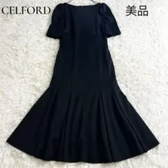 美品✨近年モデル セルフォード ストレッチポンチマーメイドワンピース 36 黒